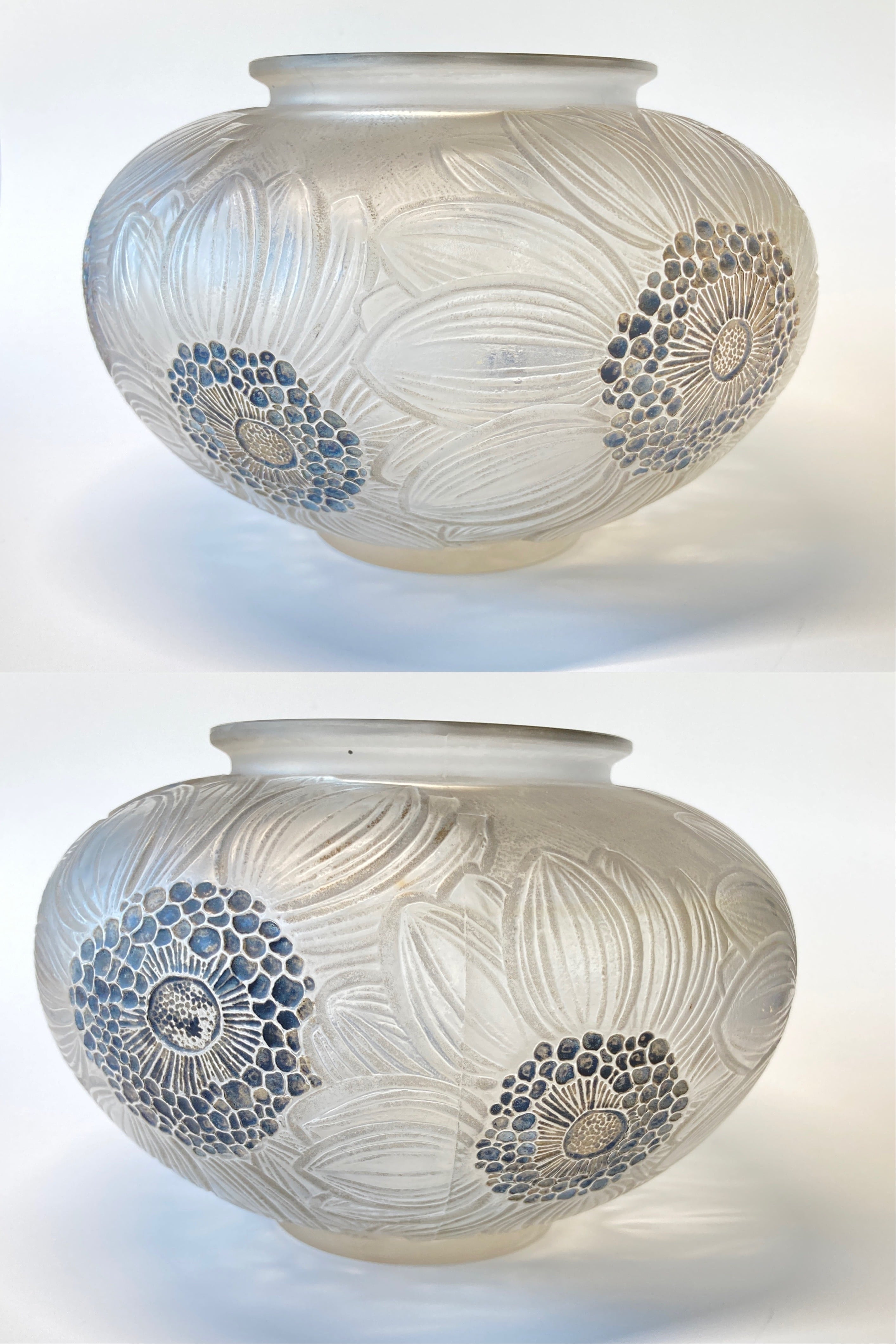 R.LALIQUE ルネ・ラリック「Dahlias」ダリア 菊文大花瓶 花 ベース