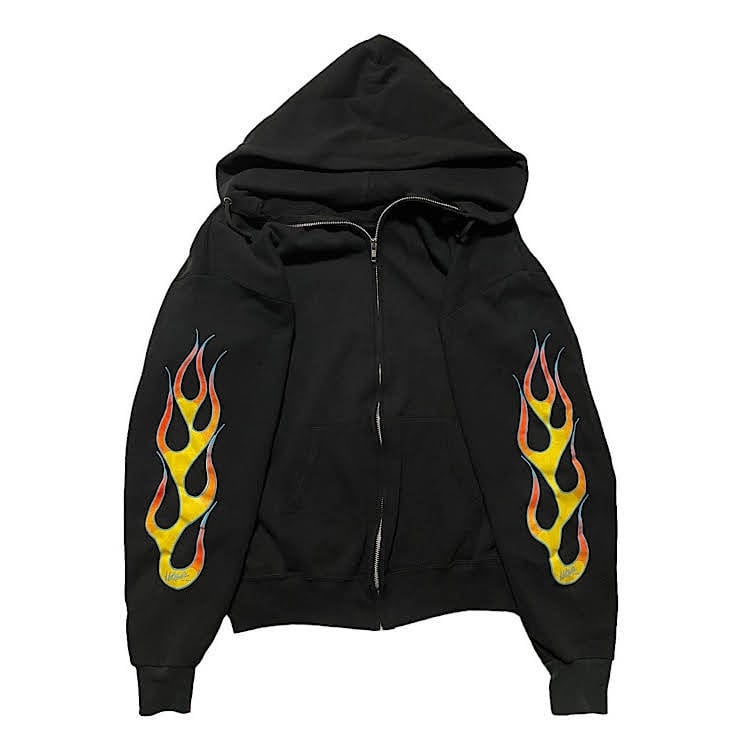 激レア 90s 00s ビンテージ ファイヤーパターン スウェットパーカー