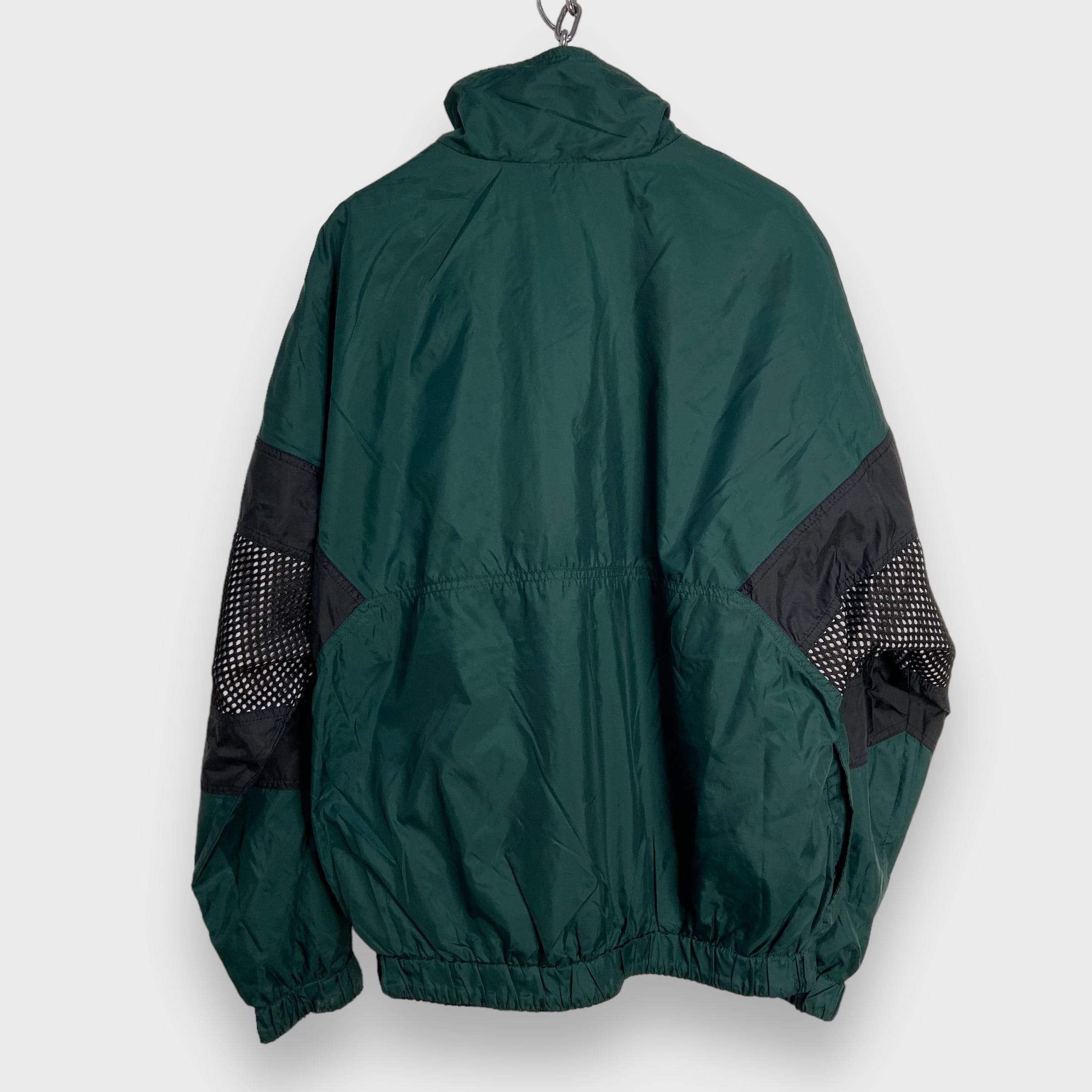 90s NIKE ナイキ リバーシブルナイロンジャケット メッシュ グリーン M