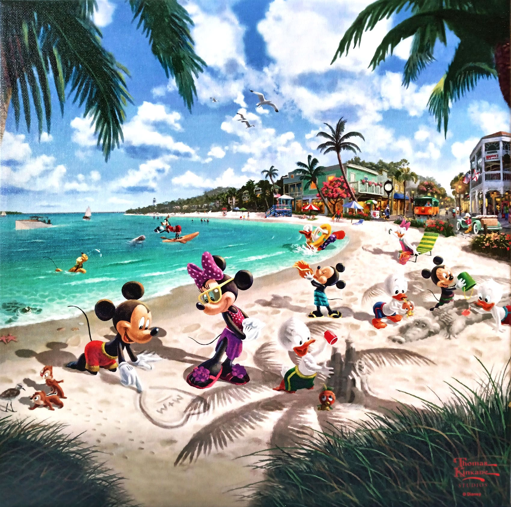 ディズニー絵画 ミッキー＆ミニー/イン フロリダ 展示用フック付