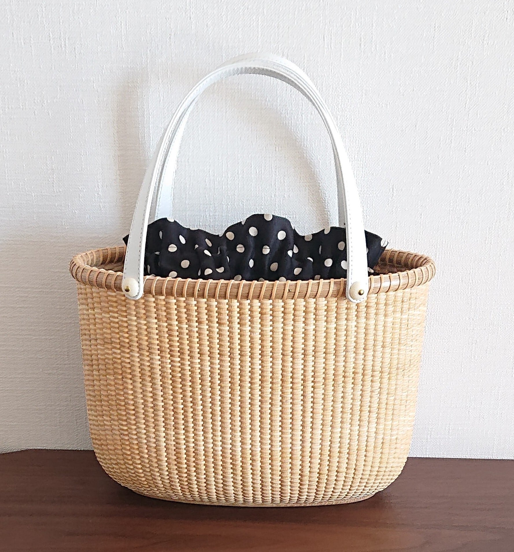 ナンタケットバスケット( トート型 10インチS・ハンドル 白