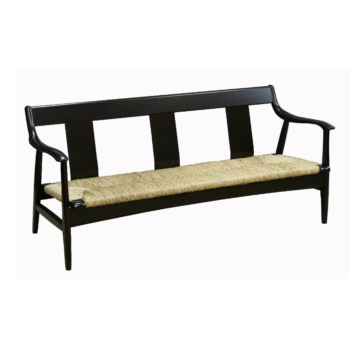 松本民芸家具 #77型曲肘ラッシチェア3人用 Rush-seated chair No.77