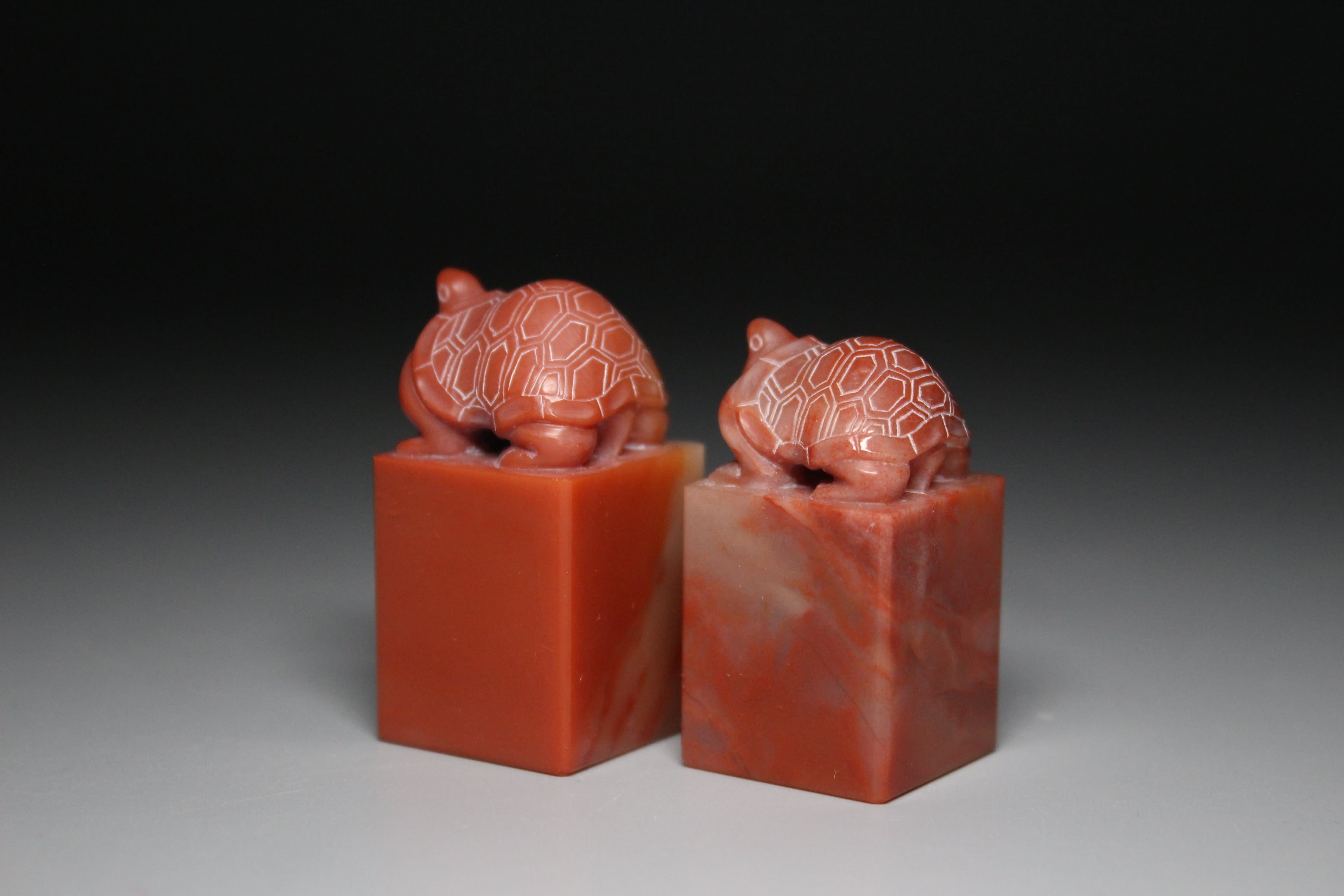 高級印材 対章 ラオス石 亀鈕印材 篆刻 書道 美術品 | 正一 古美術