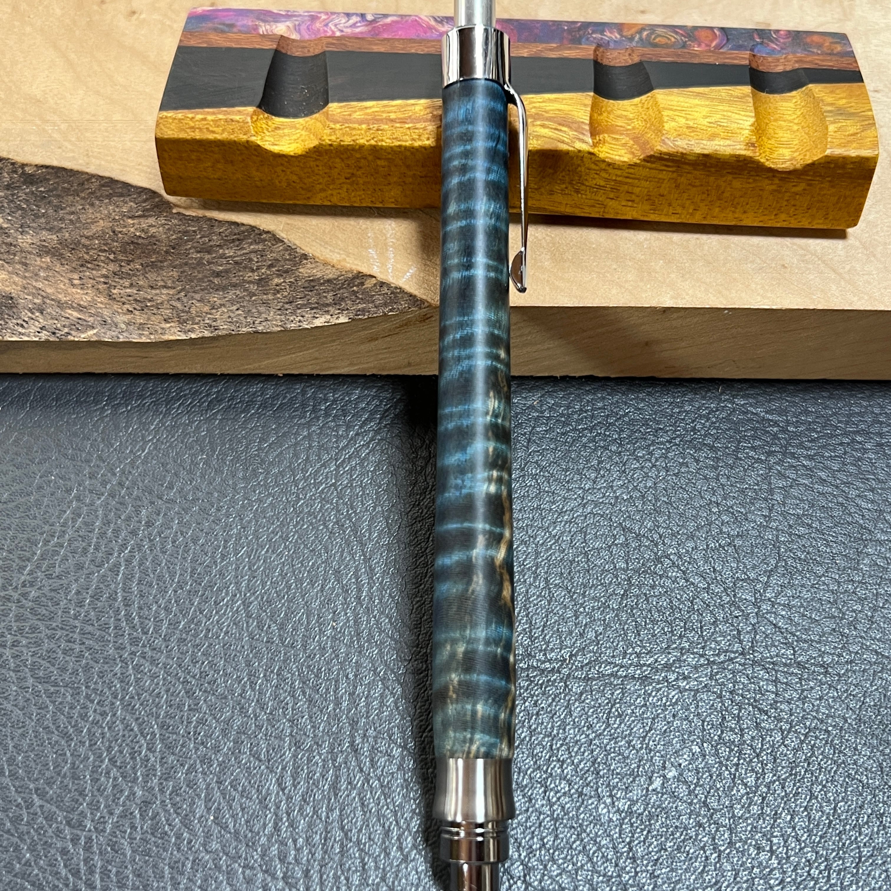 38栃縮杢スタビ 木製シャーペン 最強低重心 Rタイプ⑧ ステンレス