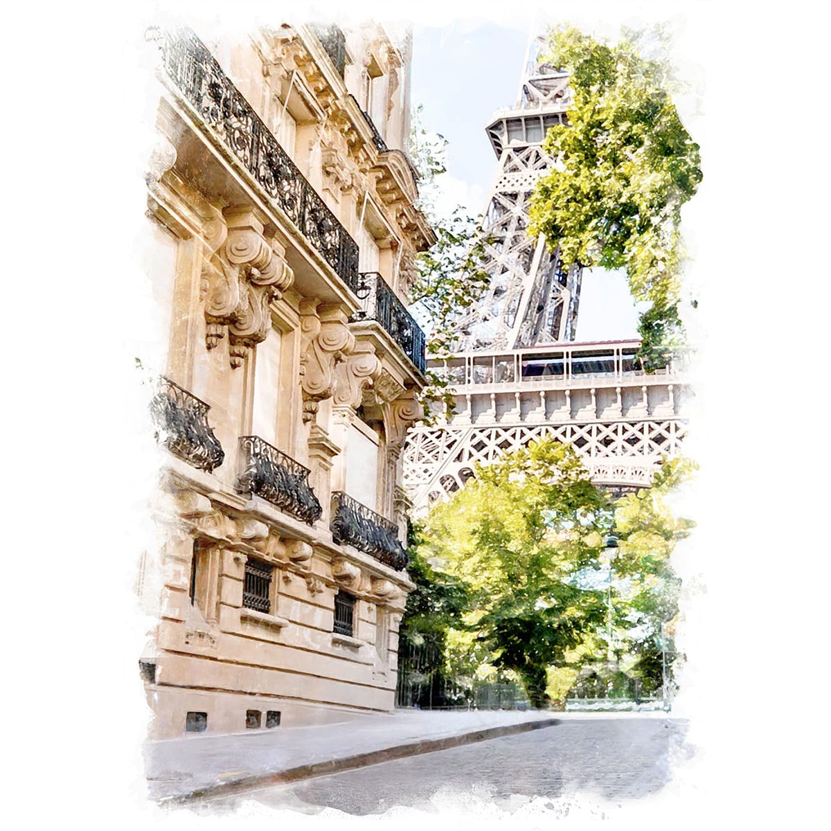 パリの街並み 油彩画 エッフェル塔 2セット パリの街並み 油彩画