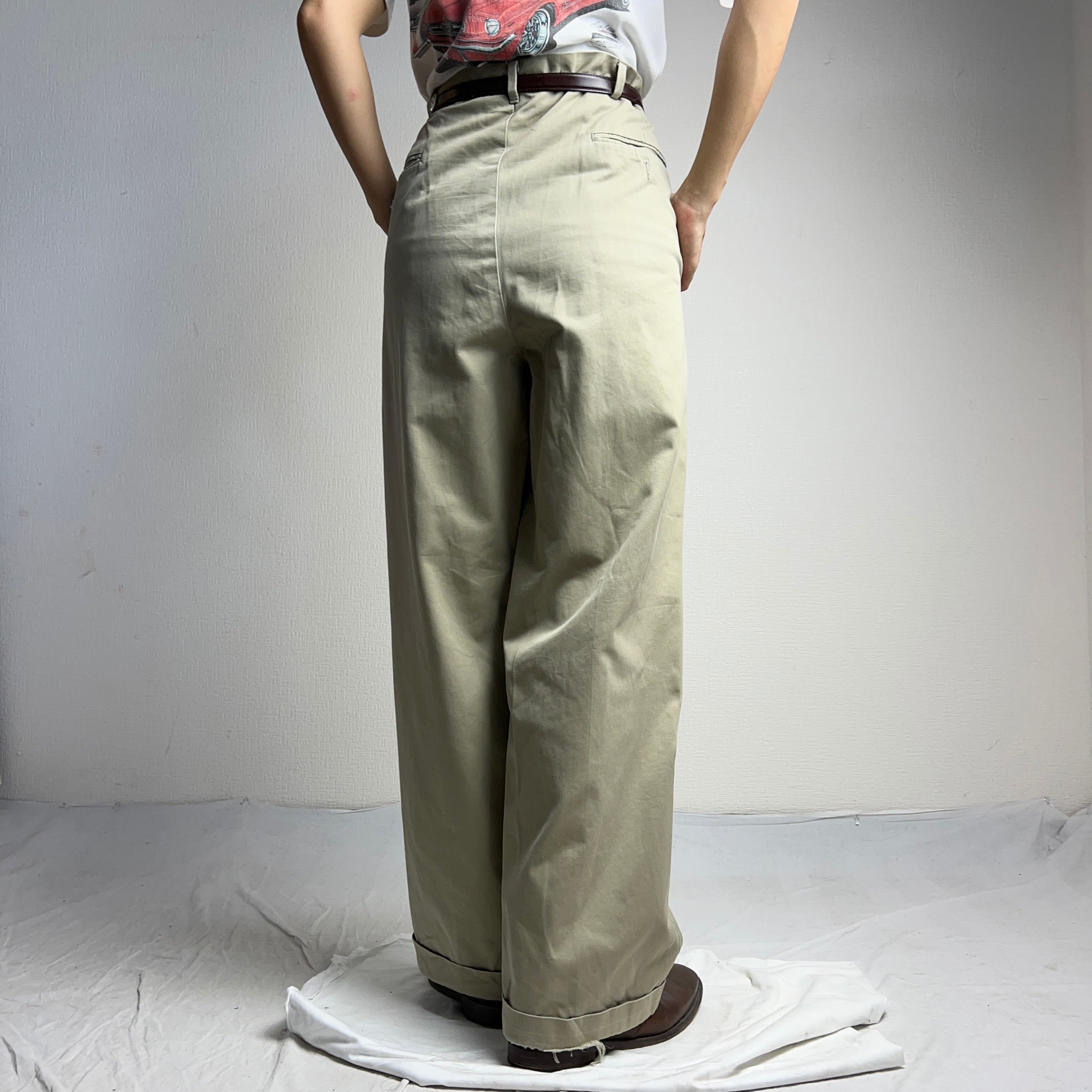 90's POLO by Ralph Lauren Chino Pants IN-TUCK W38 ポロ ラルフ