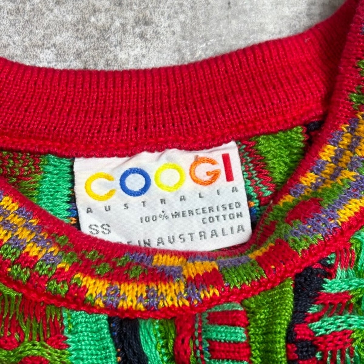 COOGI クージー 総柄 3D コットン ニット セーター Australia製 SIZE