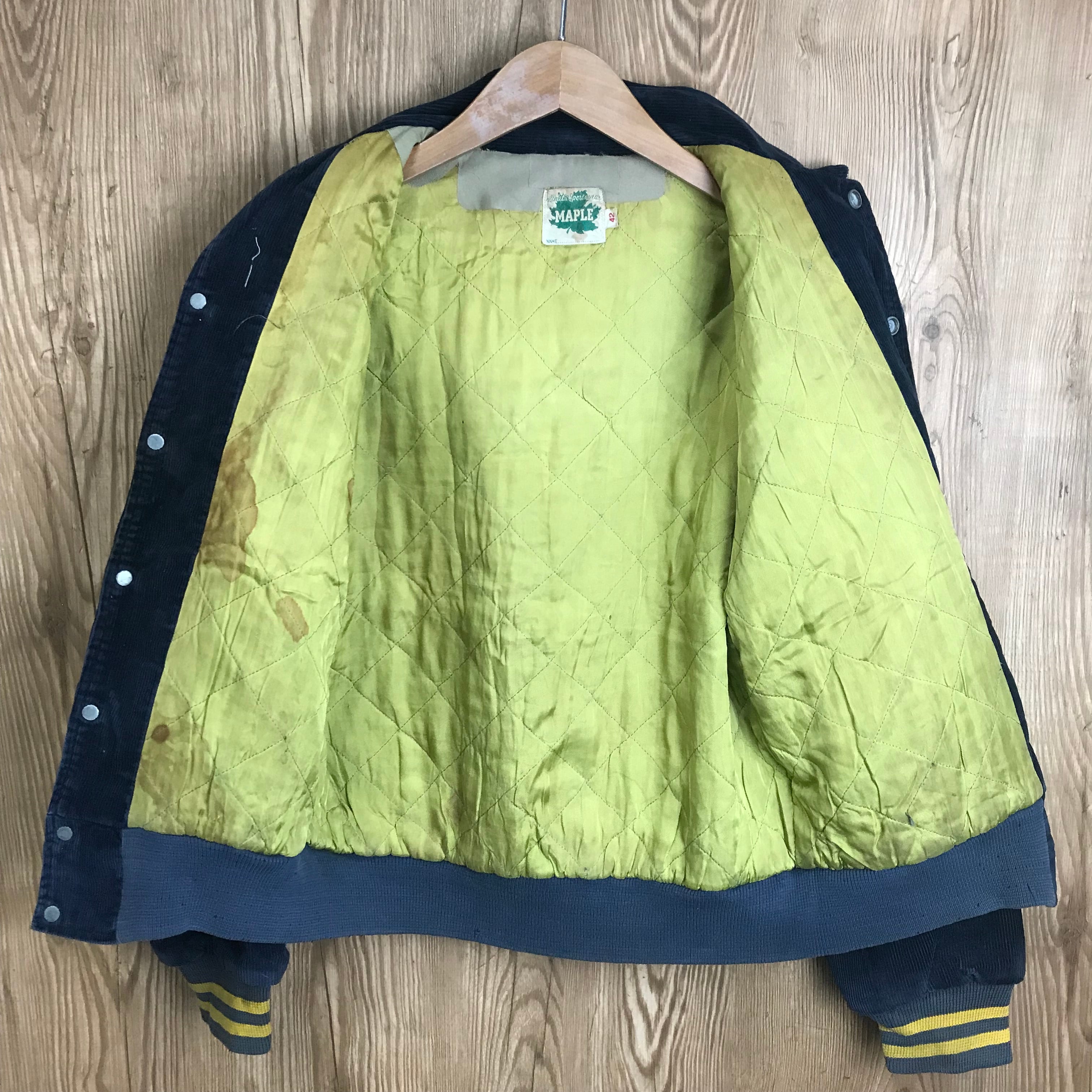 豪華チェーンステッチ 70s MAPLE コーデュロイ スタジャン アワード