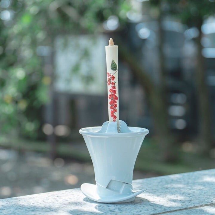 波佐見焼燭台 -迪裕- | 本多木蝋工業所