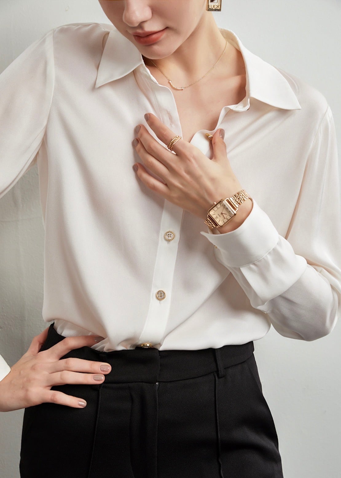 天然 シルク】スタンダード長袖シルクシャツブラウス | Susy.