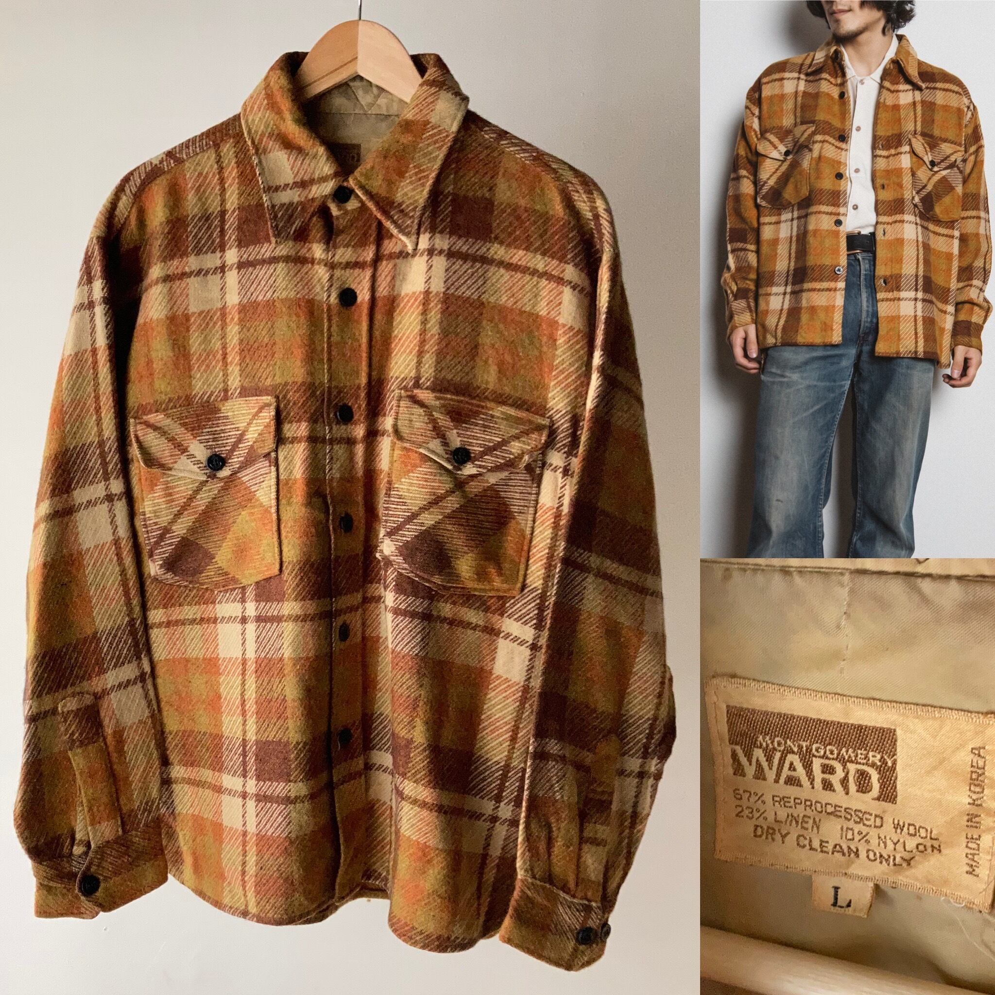 1970's~ CPOチェックシャツ 橙【1113A21】 | 【公式】Thrift Tokyo