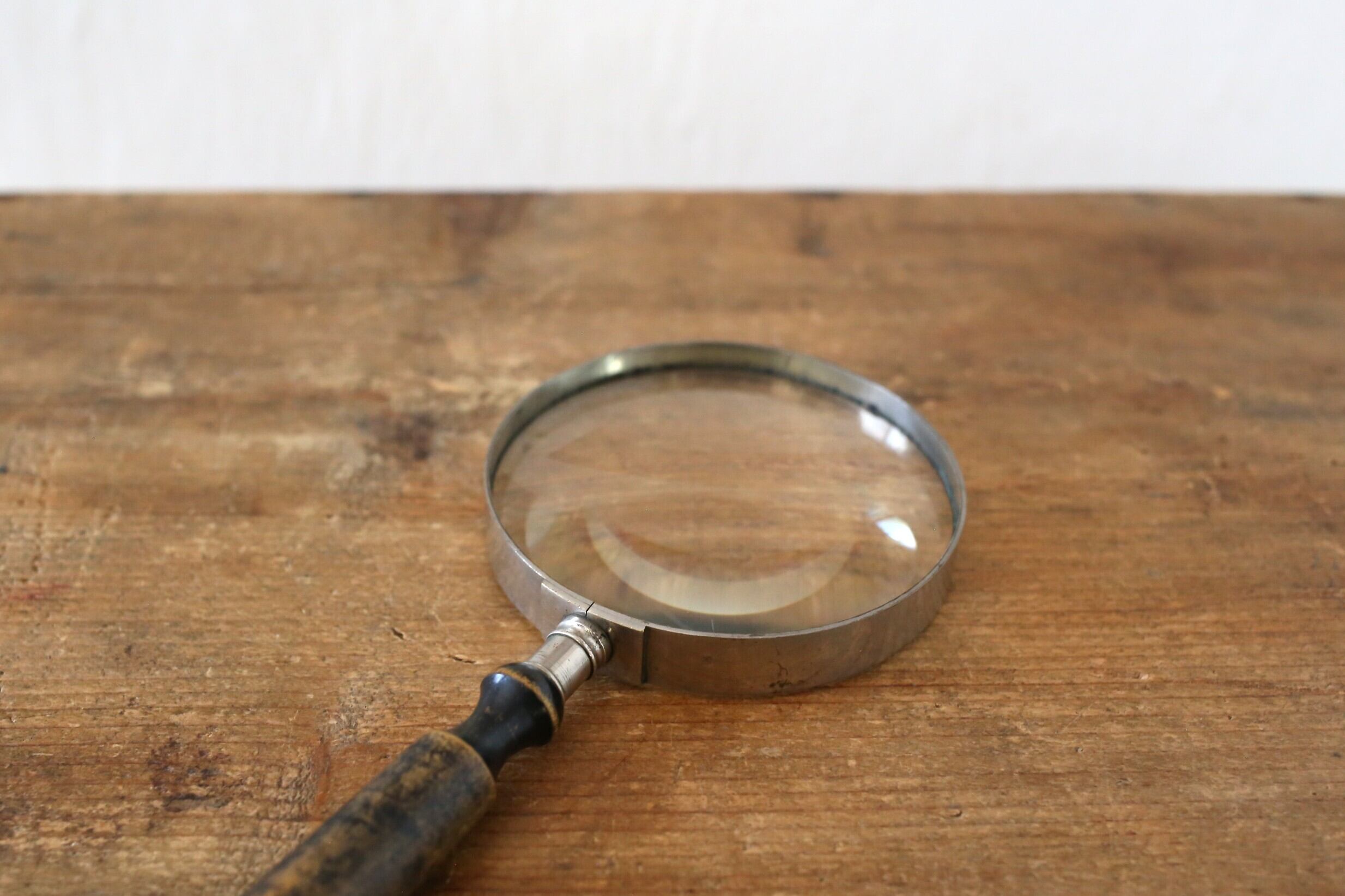 フランス アンティーク ヴィンテージ ルーペ 虫眼鏡 ウッドハンドル
