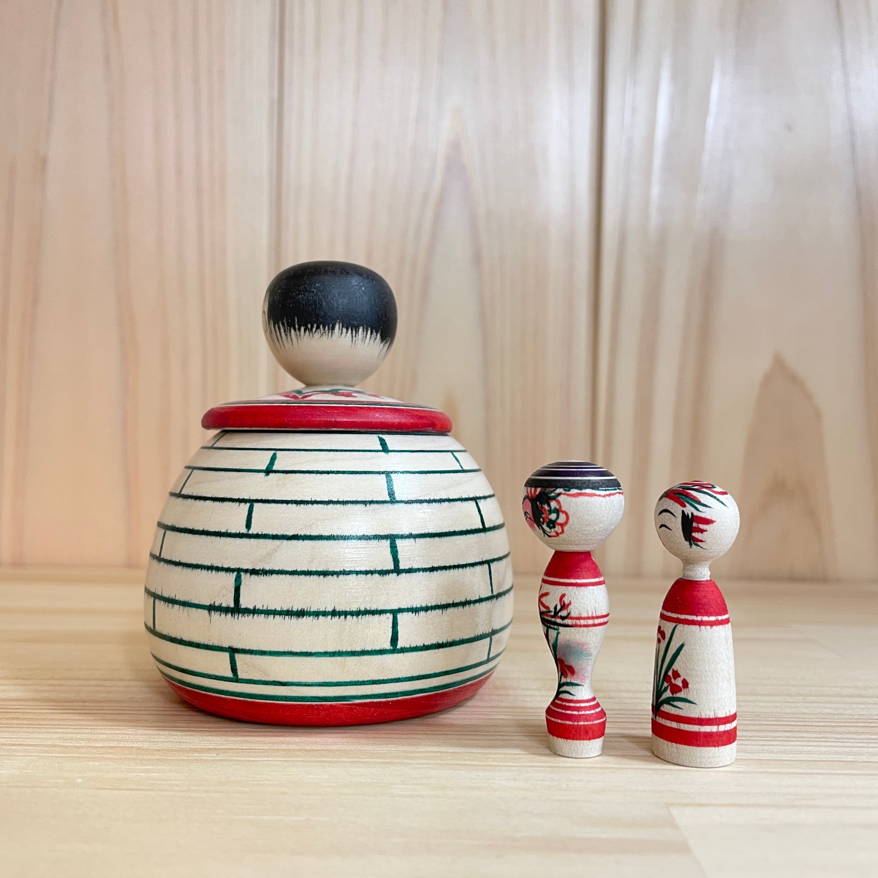 新山吉紀工人：弥治郎系】喜一型えじこ 入れ物（＋小2個）：3寸 8cm 小