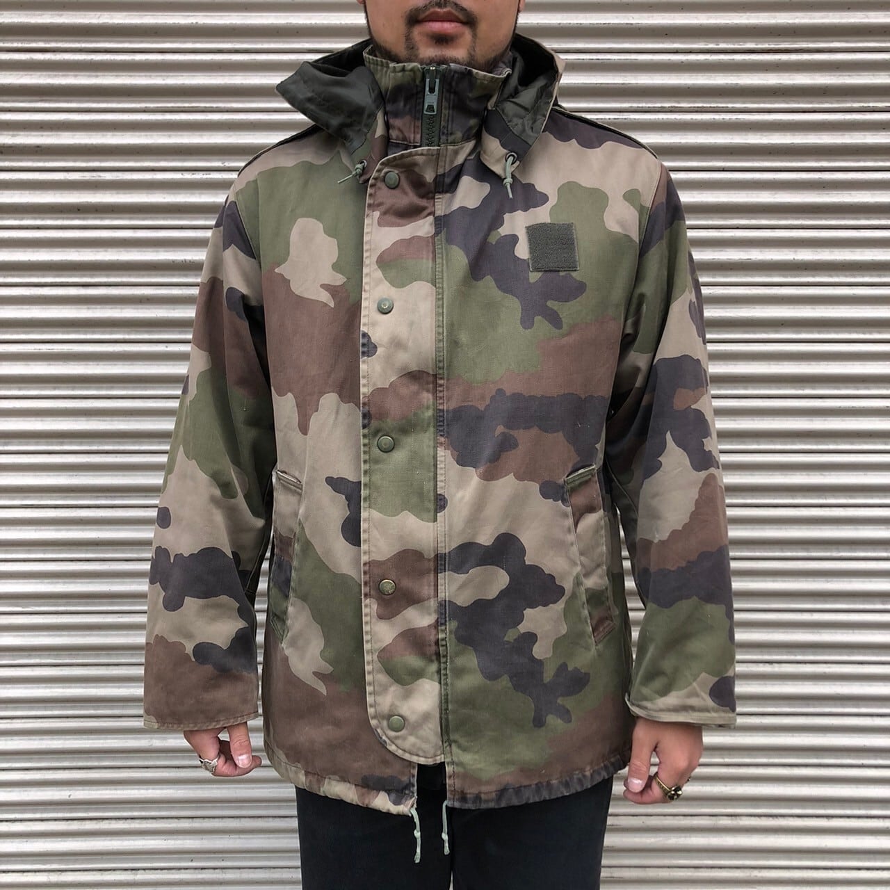 フランス軍 実物 F-1 迷彩 カモ ヴィンテージ フィールドパーカー 中綿