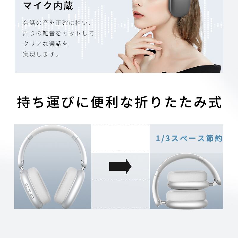 ワイヤレスヘッドホン 2025年 バージョンアップグレード ANC ノイズ
