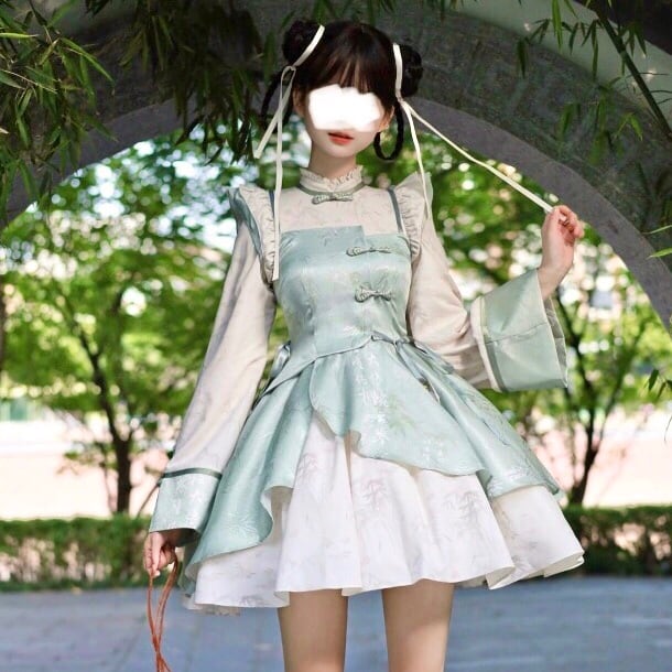 中華ロリータ チャイナドレス ミニワンピース 2way ノースリーブ 付け