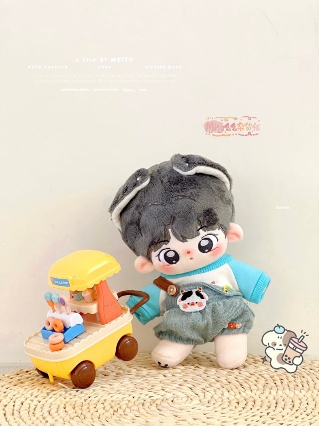 15cmぬい服】カラフルオーバーオール 15cm用 着せ替えぬいぐるみのお