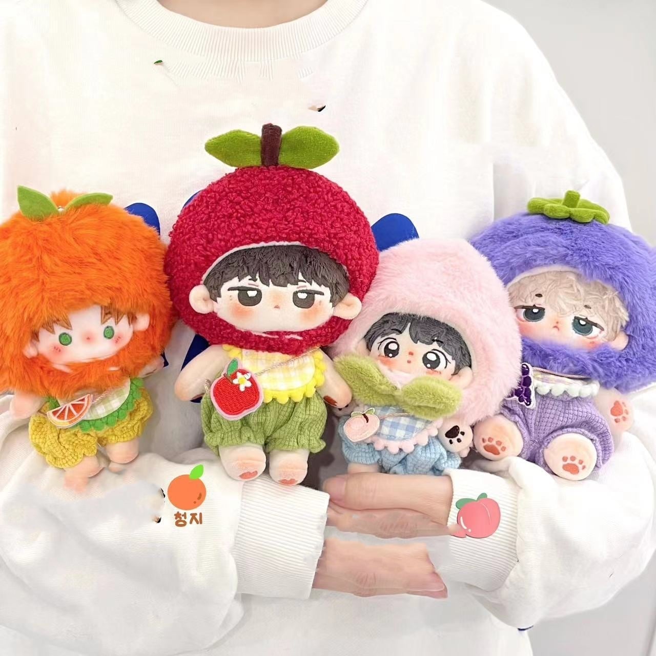 4点セット 10cm 着せ替えぬいぐるみ用服 フルーツセット リンゴ