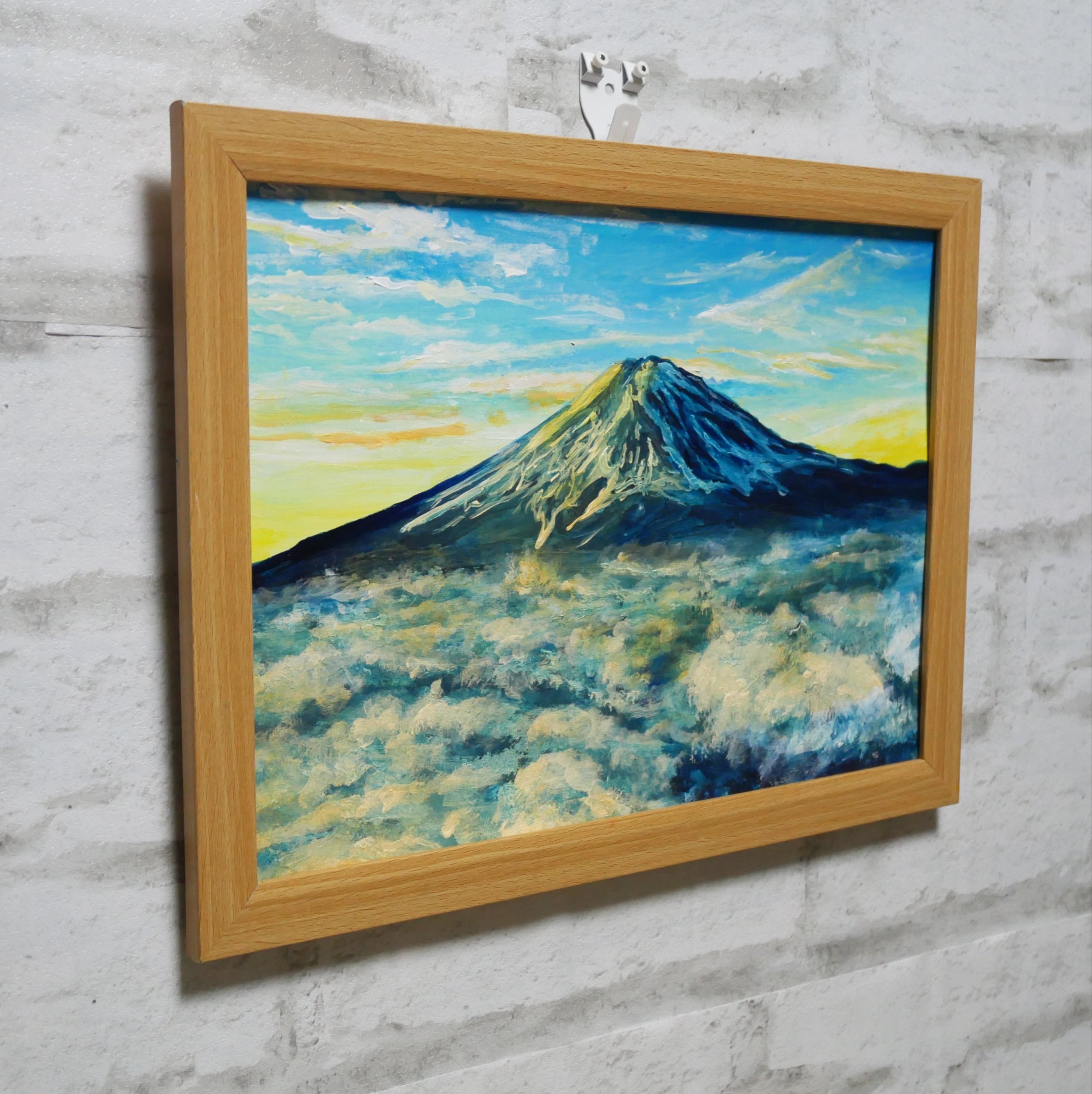 油絵 油彩 油彩画 絵 絵画【朝の富士山】 | HIROSHI1990