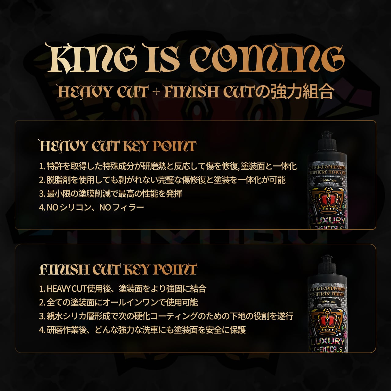 贅沢コンパウンド グラフェン Heavy Cut & Finish Cut セット – 特許