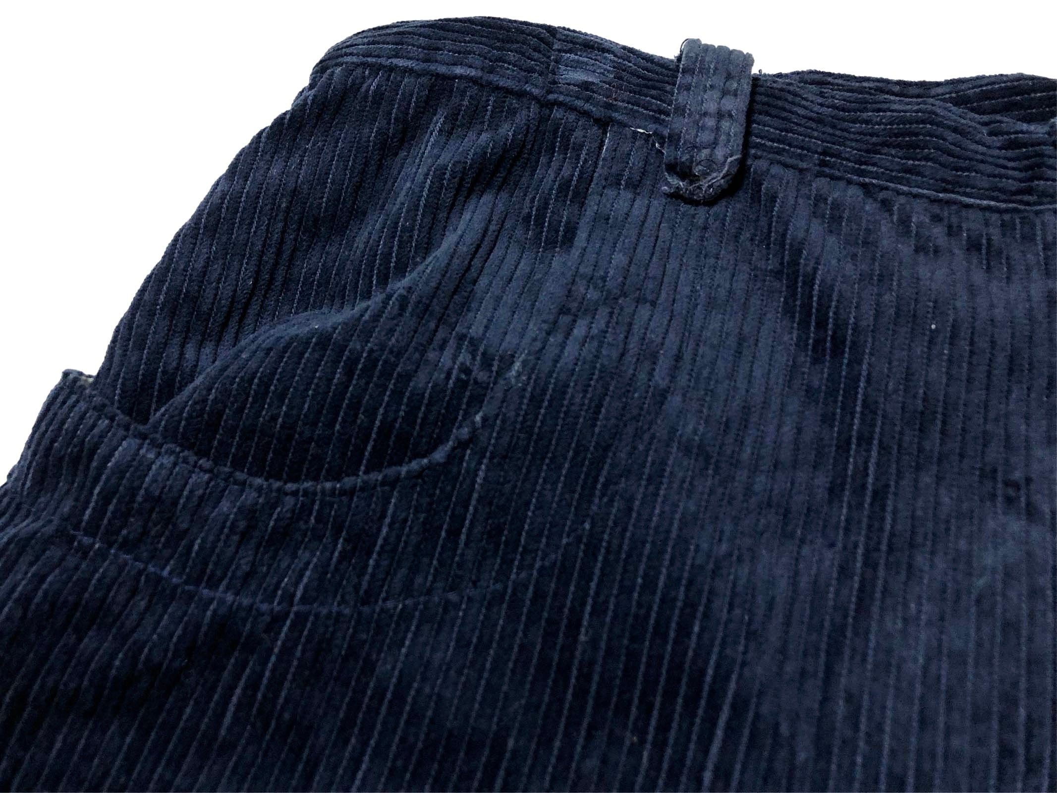 90s GARMENT STAGE 太畝コーデュロイ 極太バギーパンツ 紺 【W40