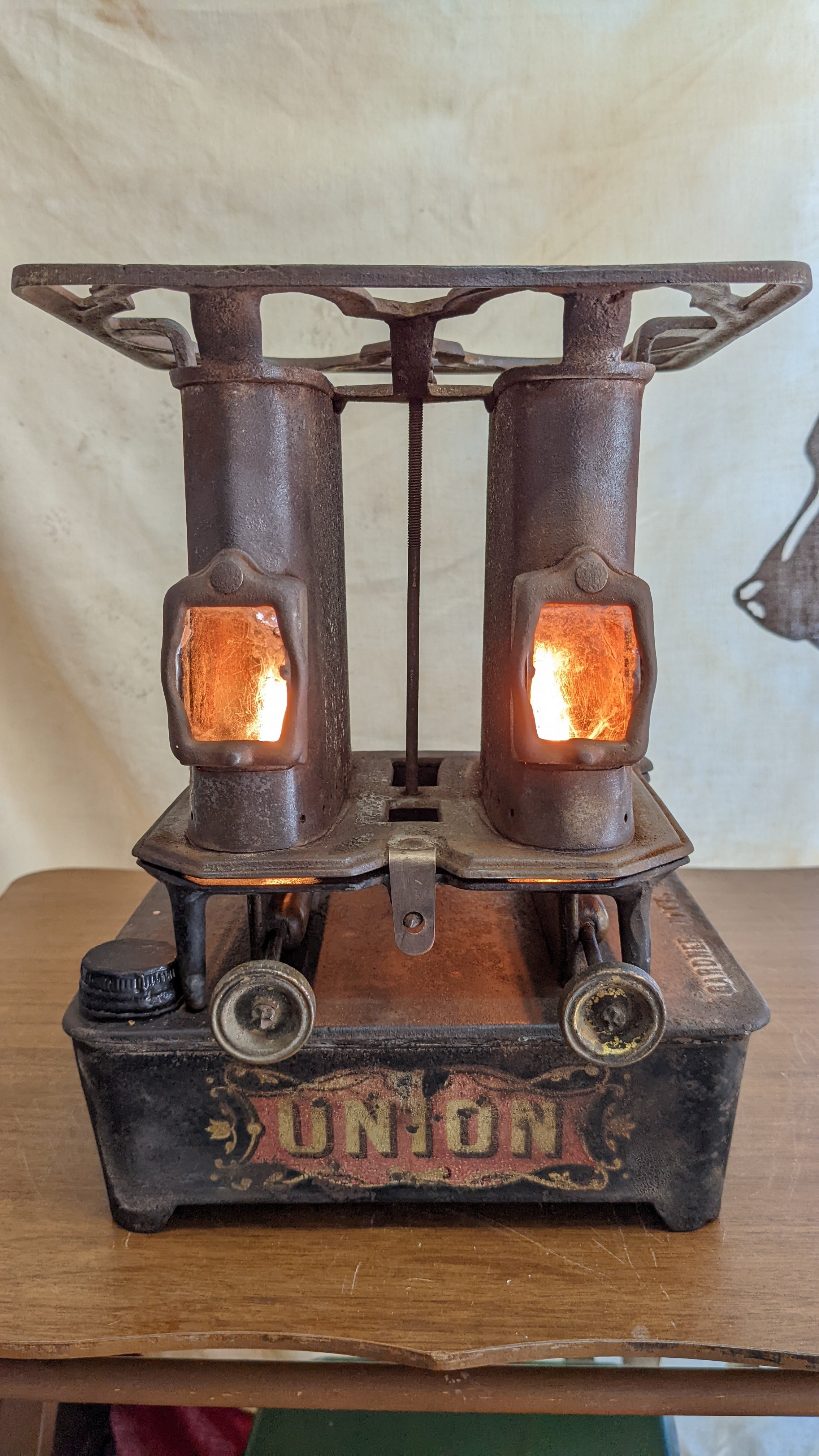 vintage Union iron stove double antique stove ヴィンテージ