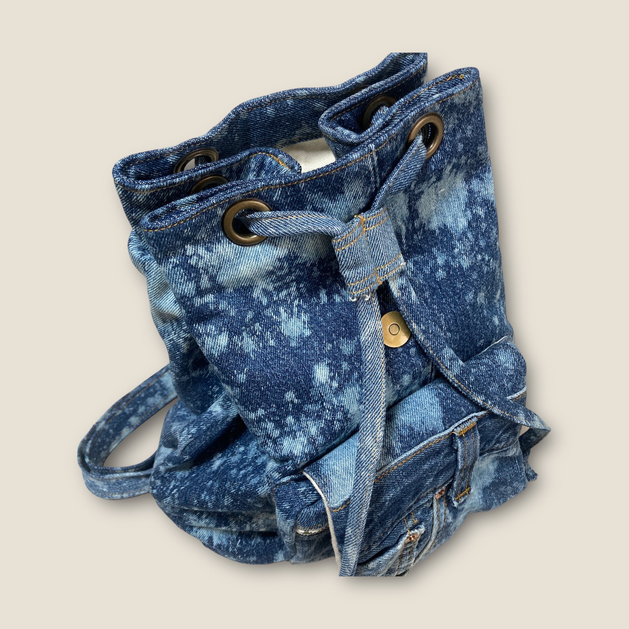 02 デニムリメイクバッグ バックパック remake backpack しぼり