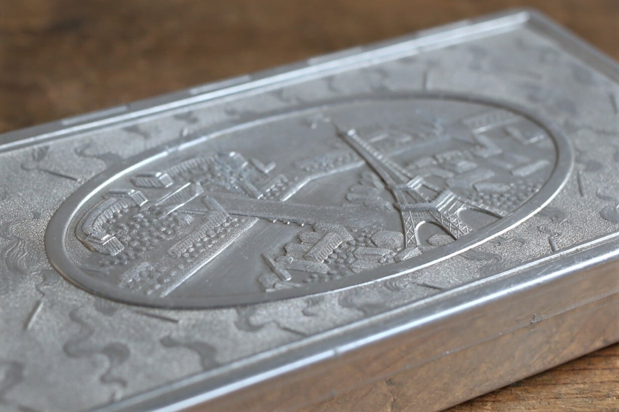 フランス アンティーク ヴィンテージ パリ万博 エッフェル塔 アルミ缶