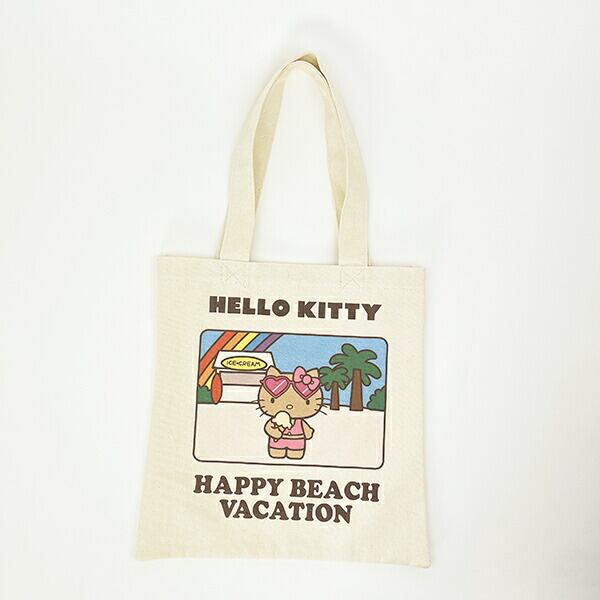 サンリオ ハローキティ 日焼け キティ A4トートバッグ アイボリー