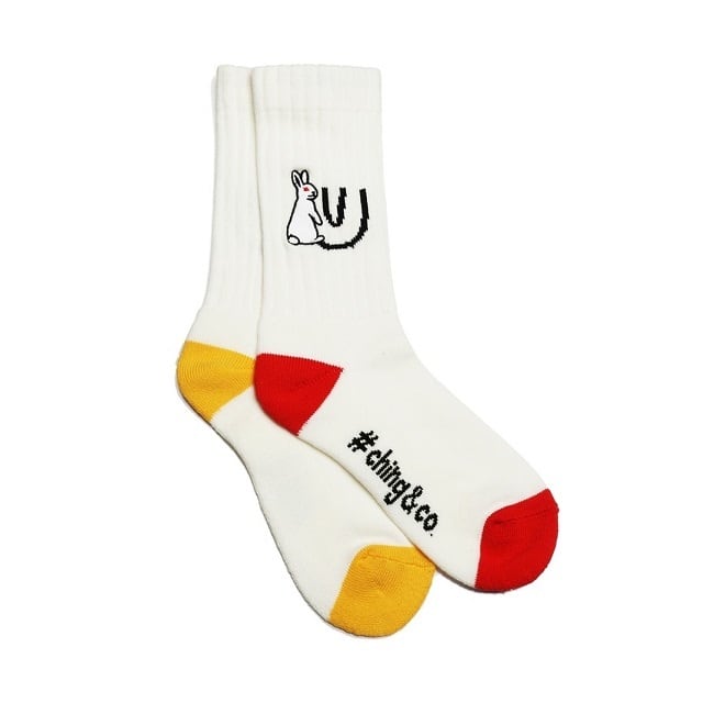 ching&co FR2 コラボ ソックス 靴下 2足セット ching & co.×#FR2 [刺繍