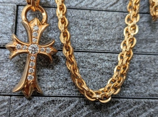 CHROME HEARTS クロムハーツ スモール Chクロス 22k ペンダント