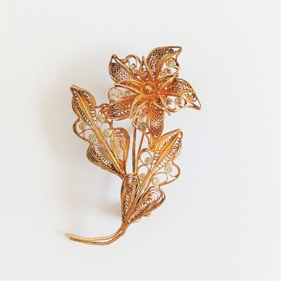 フラワーヴィンテージブローチ シルバー800 #75 | アンティーク