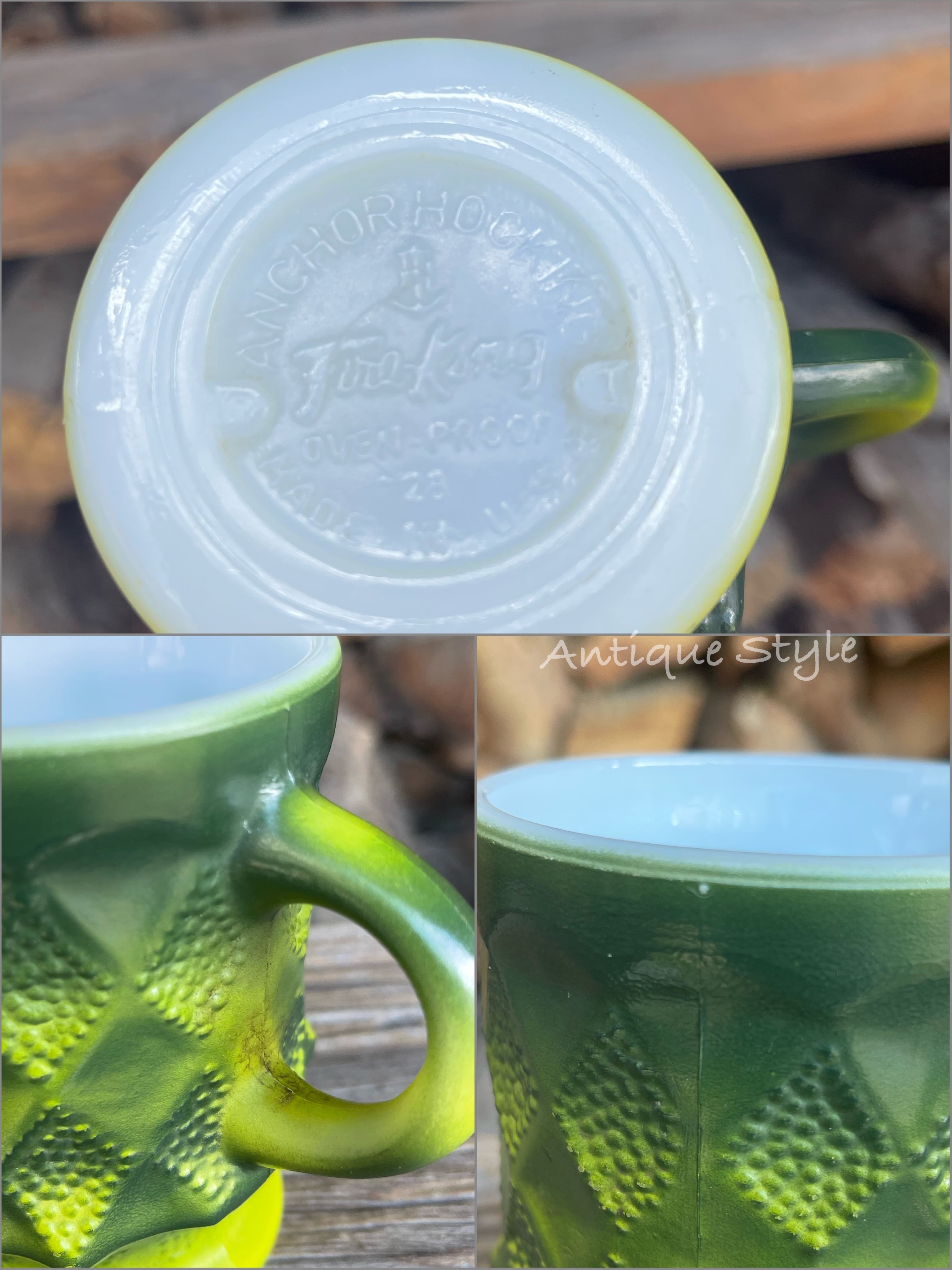 Fire king ファイヤーキング キンバリー ヴィンテージ マグ グリーン系