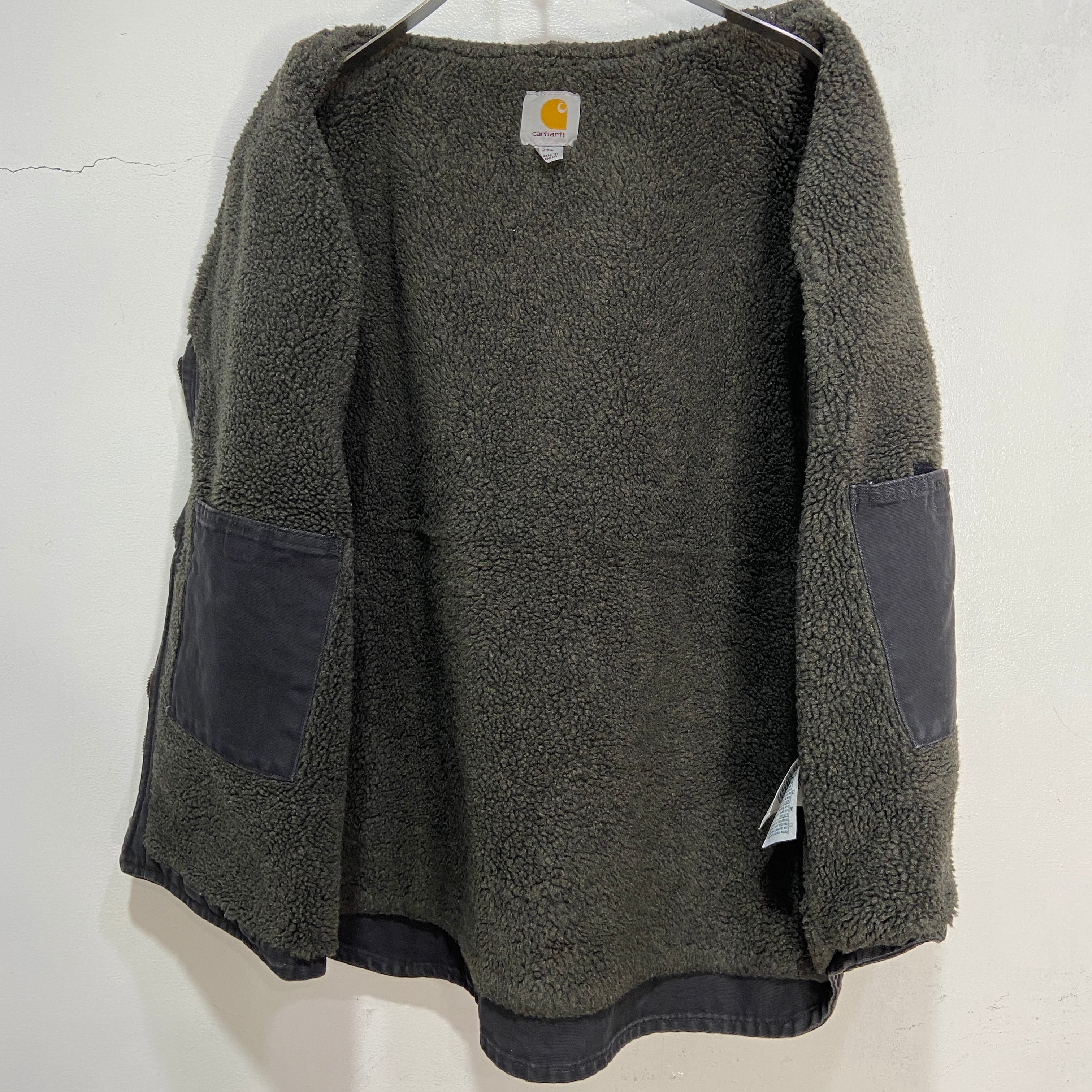 90s carhartt ダックベスト 裏ボア メキシコ製 ブラック 2XL | 古着屋 Uan