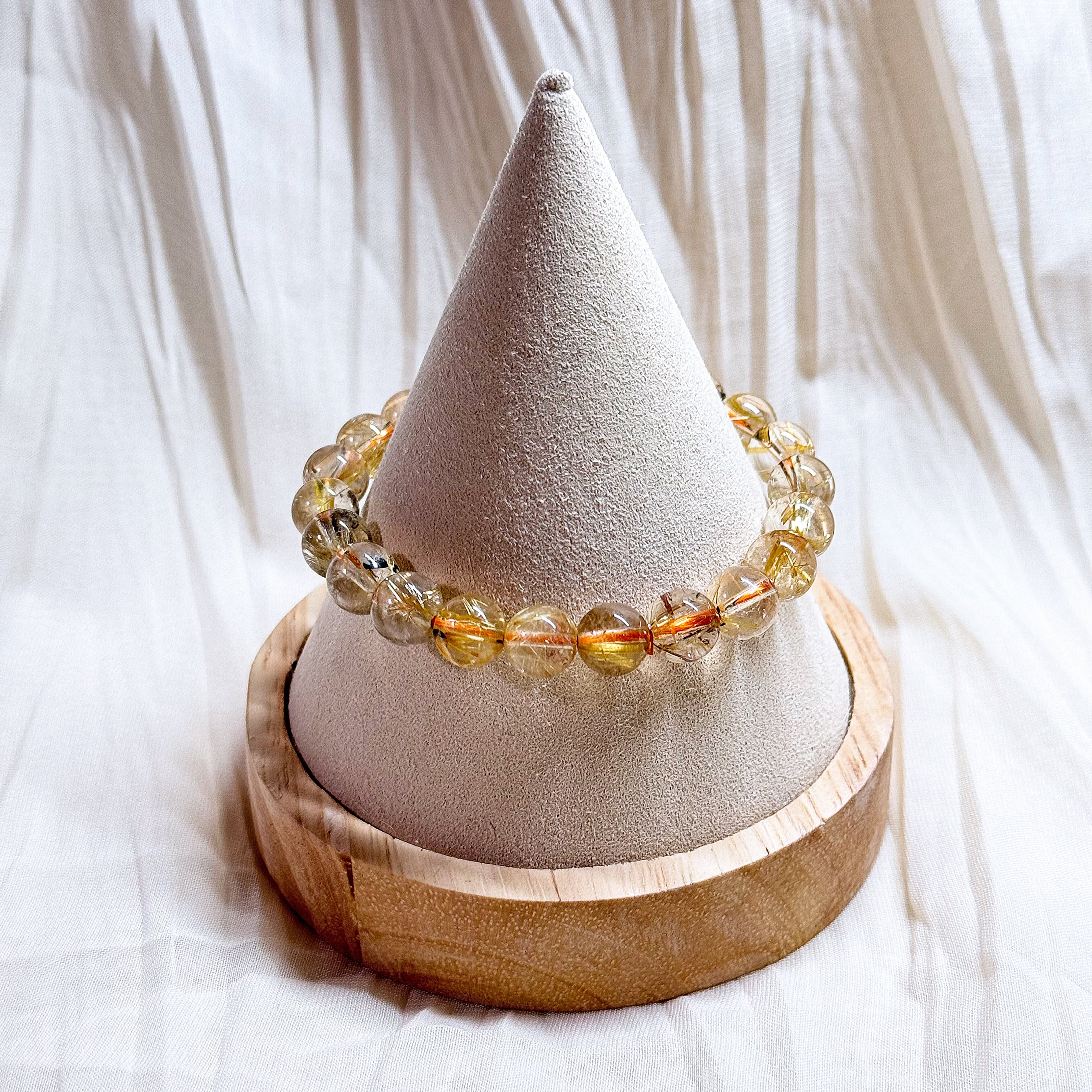 高品質 ルチルクォーツ × ヘマタイト スターブレスレット 天然石 高