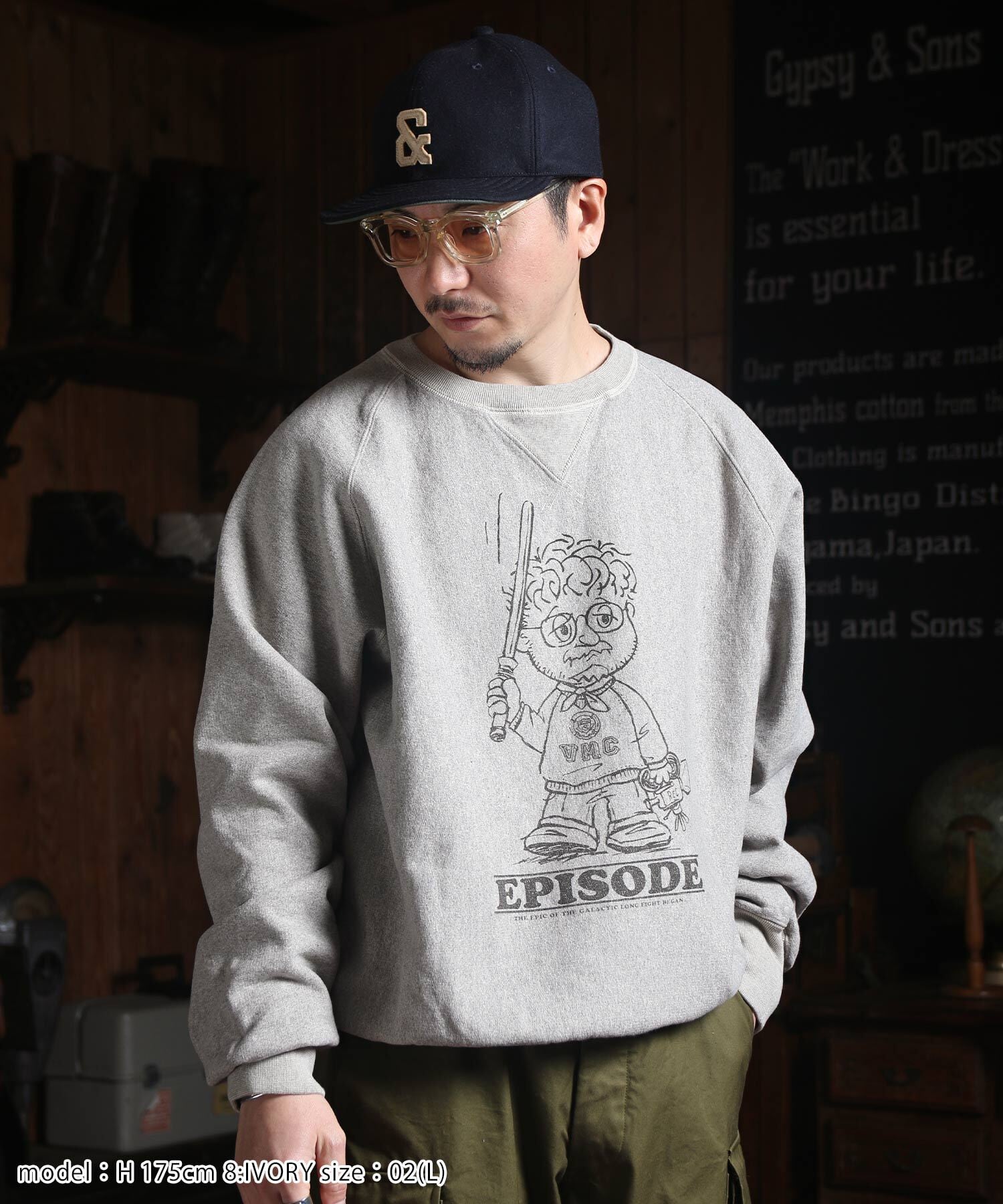 80 SWEAT V CREW EPISODE ハチマル スウェット ブイクルー エピソード