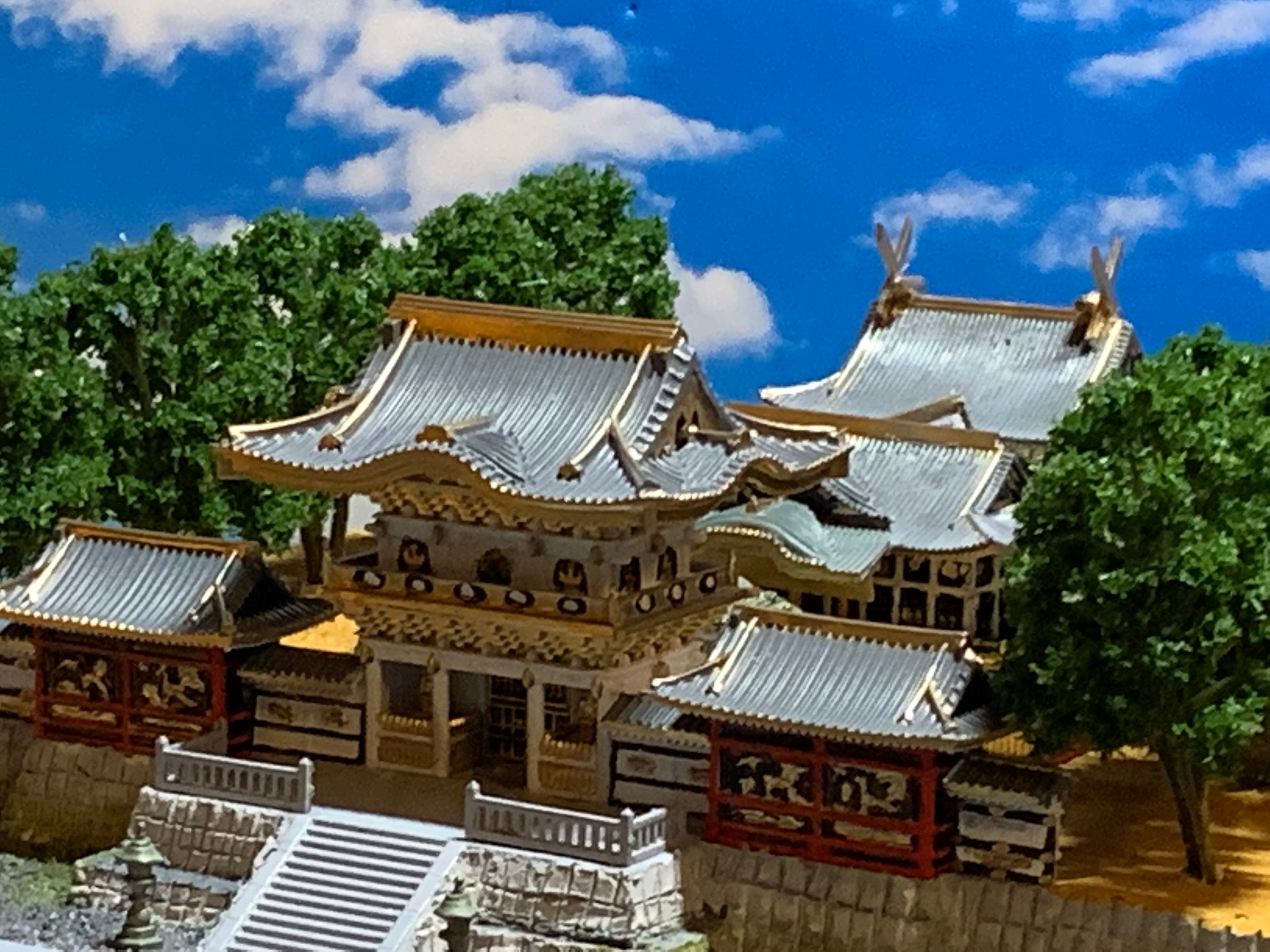 ☆完成品 日光東照宮 本殿・陽明門 ケース付き ミニ24サイズ 日本の寺