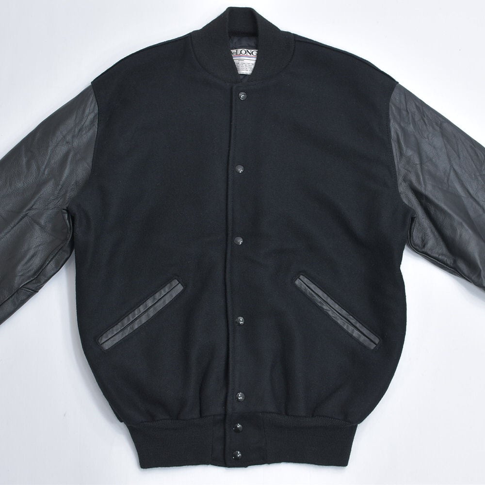 90s アメリカ製 DeLONG デロング オールブラック スタジアムジャケット