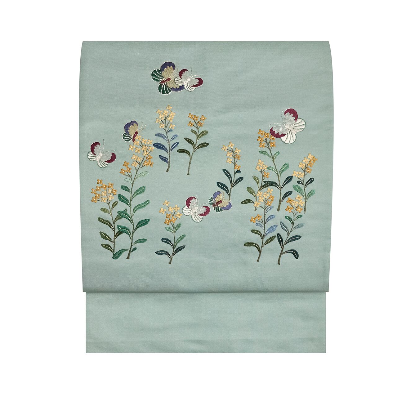 本場琉球紅型 蝶々と花の模様 名古屋帯【未着用品】 | かわの屋