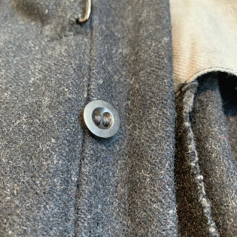 30's~ UNKNOWN ネップウールワークパンツ 針刺しシンチバック ブラック