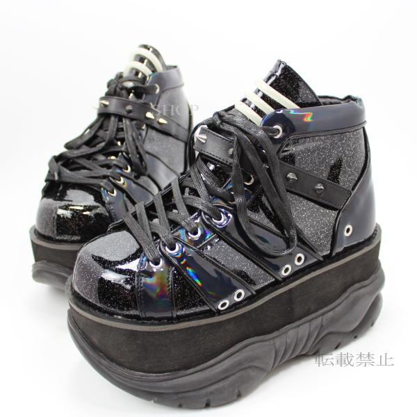 サイズ交換OK】Demonia（デモニア）正規保証品 厚底スニーカー 黒 厚底