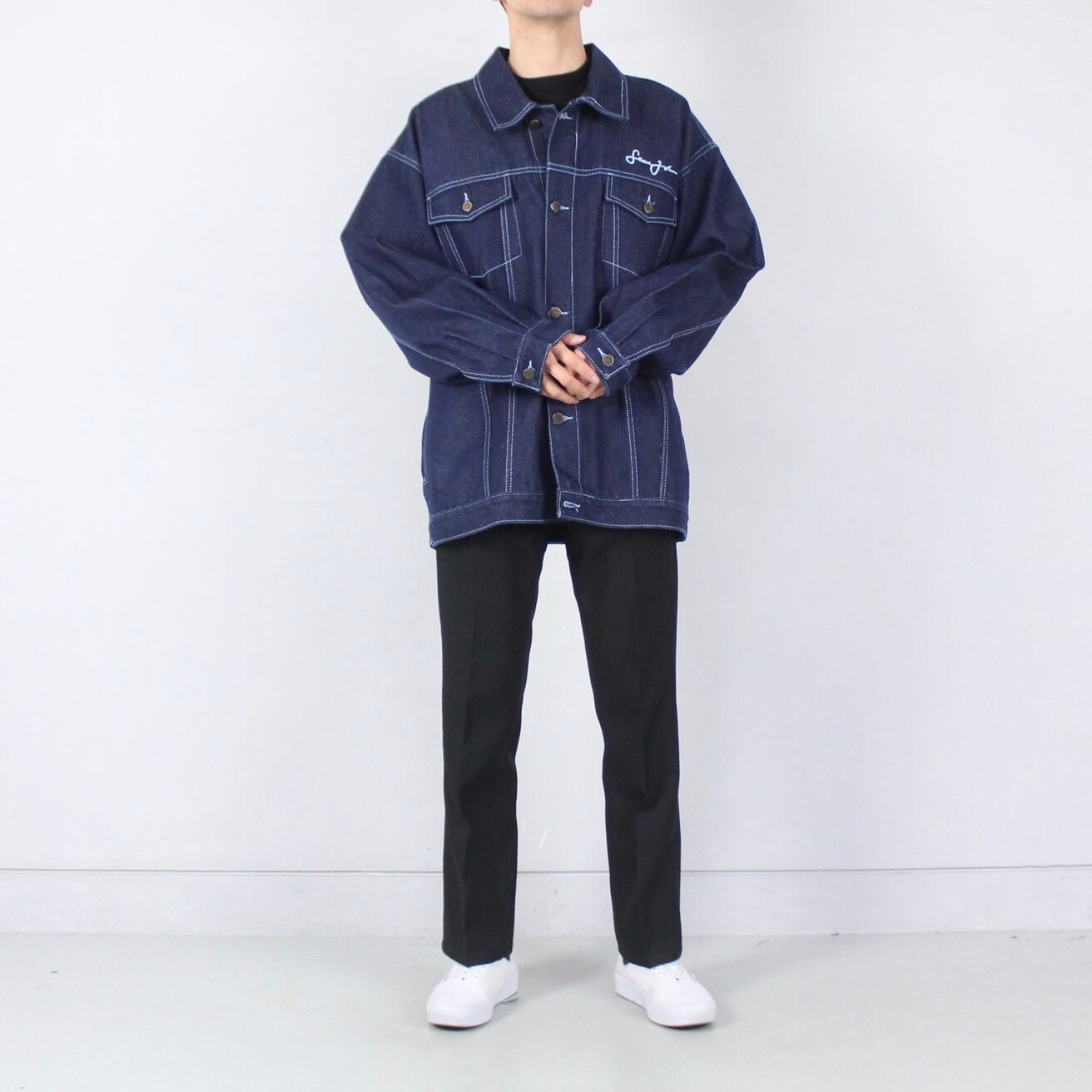 Sean John オーバーサイズ グッドステッチ◎ デニムジャケット ブルー