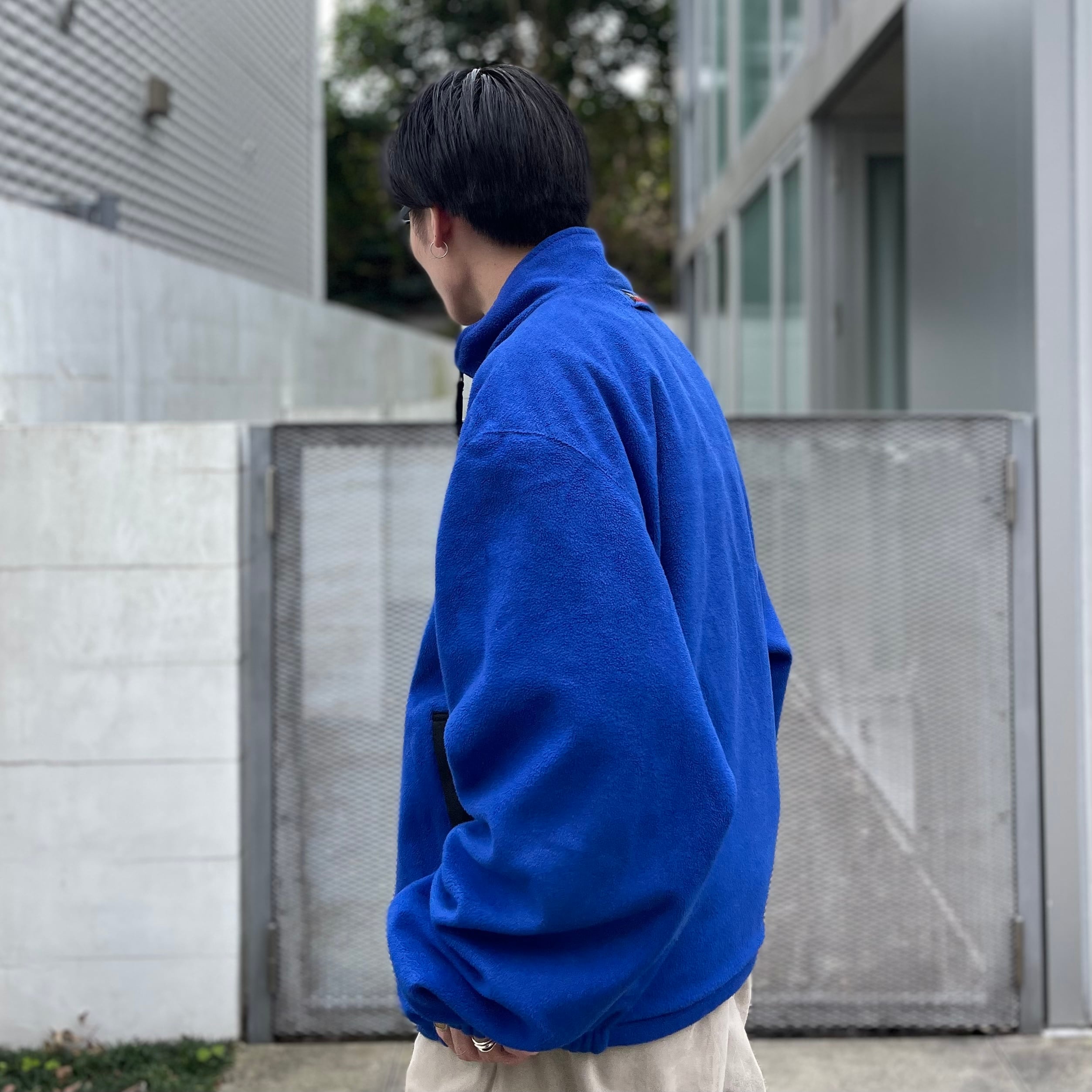 size:XL【 NAUTICA 】ノーティカ フリース リバーシブル ブルー 青