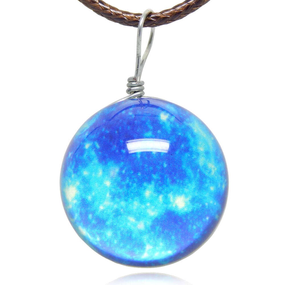 星空 宇宙 ガラス玉 夜光 天体 ネックレス レディース メンズ