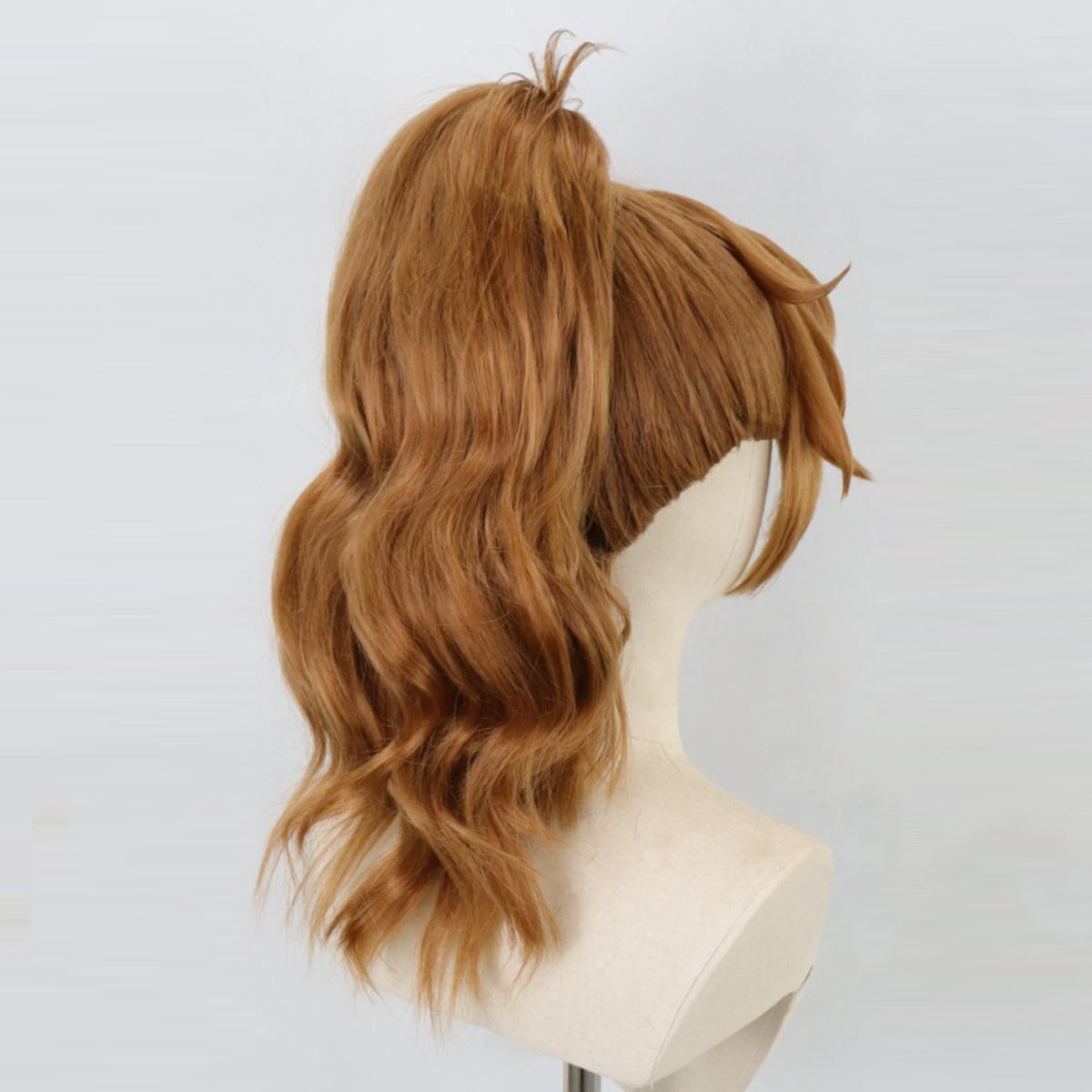 コスプレ耐熱ウィッグ オーダー 造形ウィッグ ライトブラウン 前髪貼り