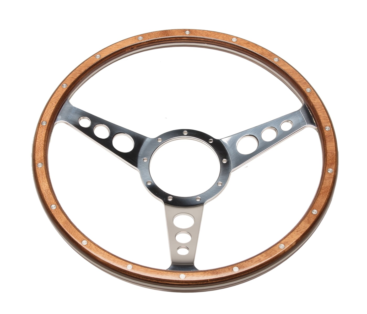 クラシック リベット ウッドステアリング ホイール モトリタ スタイル
