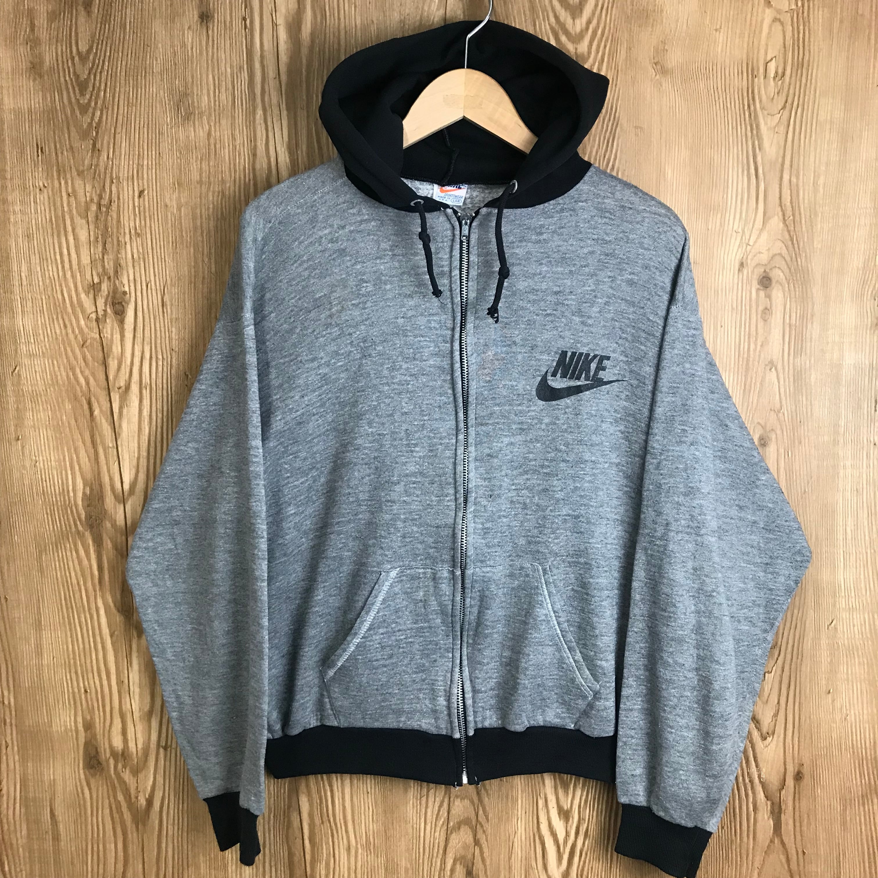 USA製 70~80s NIKE TWO TONE FULL ZIP SWEAT PARKER ナイキ ツートン