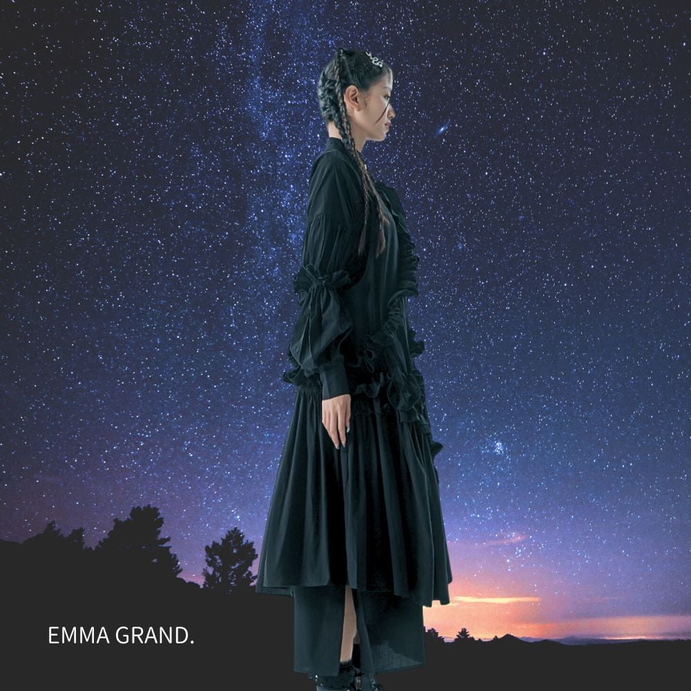 夜と太陽の精】長袖フリルシャツワンピース＋ノースリーブワンピースの