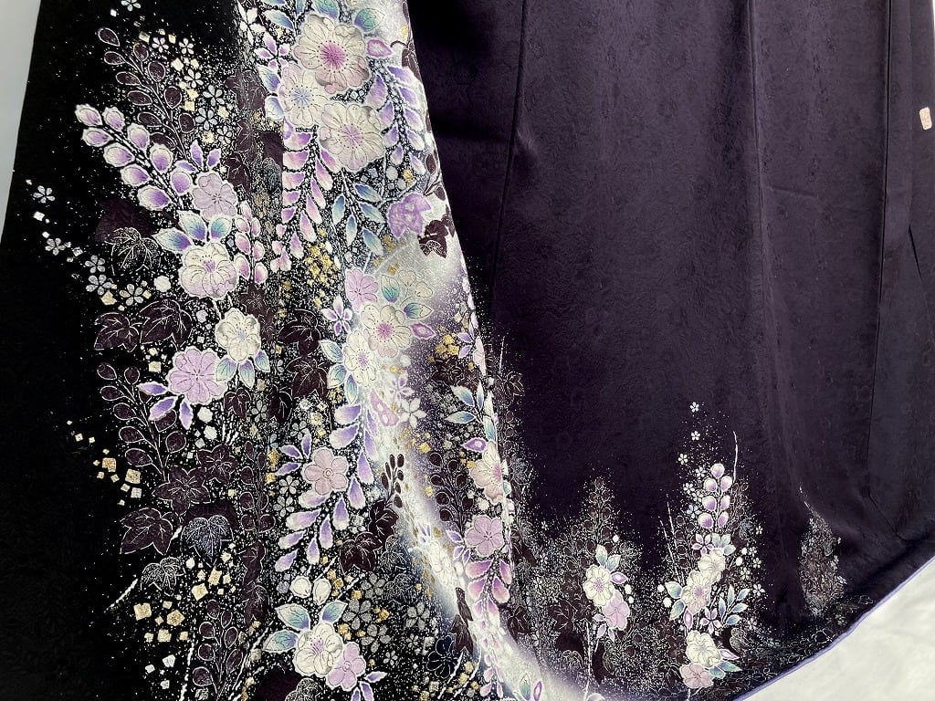 翠山工房 辻が花 絞り トールサイズ やまと誂製 美品 訪問着 正絹 紫