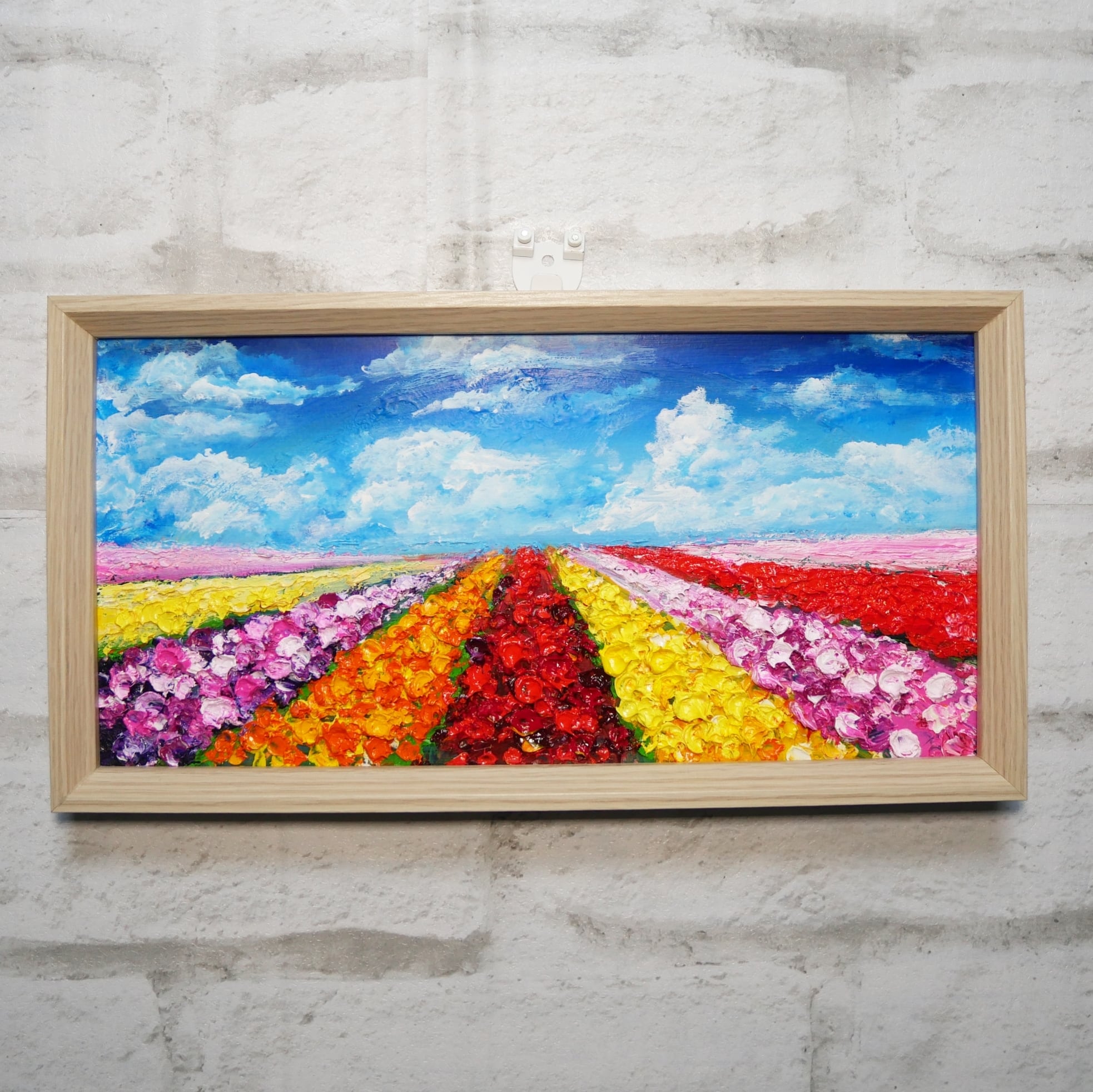 油絵 油彩 油彩画 絵 絵画 長方形ミニ絵画【花畑】 | HIROSHI1990